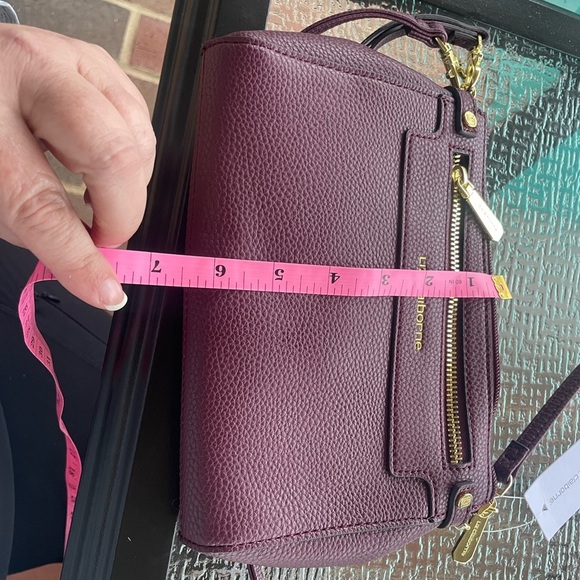 Liz Claiborne Plum Pebbled Leather Crossbody Bag — NWT - Picture 8 of 9